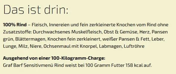 Graf Barf Vollwertmenü Plus Rind 2,5kg